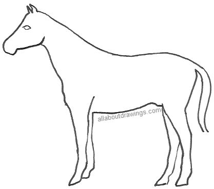 Simple Pencil Horse Drawings